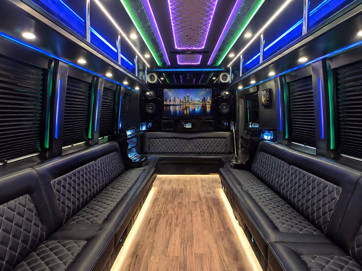 cincinnati 25 passenger party bus interior