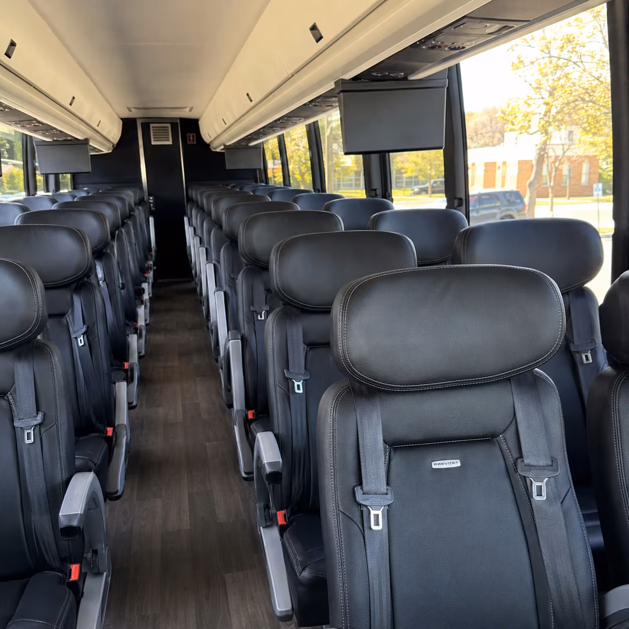 cincinnati 56 passenger charter bus inside